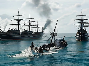 2 shipwrecked pirates take amble drilling lean, gorgeous, mature stud and his pretty face